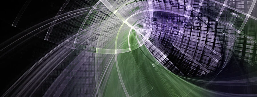 Digital design in green, white and purple